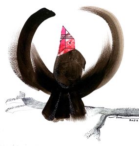 La danza del gorrión 1 | Hokusai